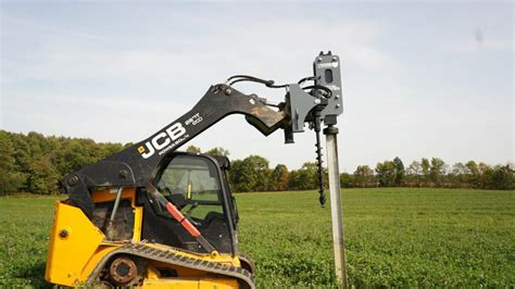 hydraulic post driver for skid steer|post pounder attachment for bobcat.